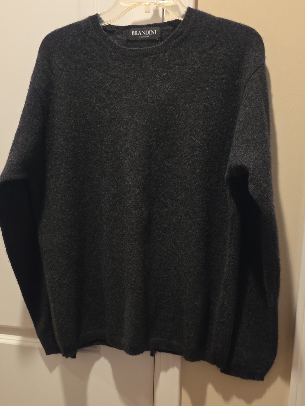 Women's Brandini Charcoal Crewneck Cashmere Sweater